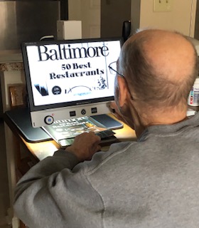 Man Looking at Computer with ScreenMagnifier